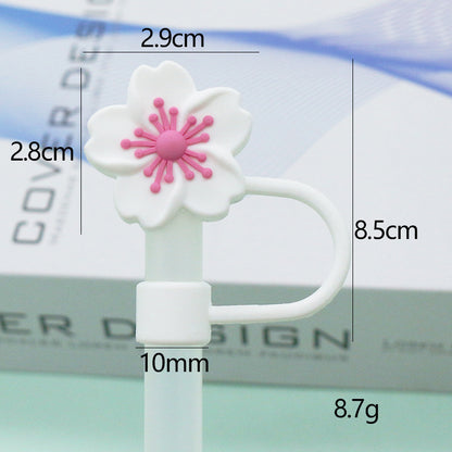 Popular 10mm Begonia Flower Straw Cap Stanley Water Cup Straw Plug Silicone Flower Straw Cover Direct from Manufacturer