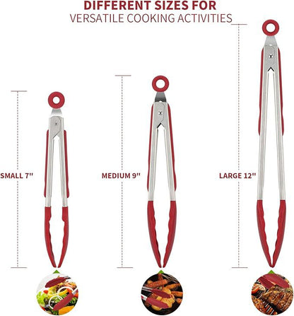 Silicone Clips for Kitchen Non-Stick Pans, Anti-Scalding and High Temperature Resistance, Household Barbecue and Steak Special Set, Stainless Steel Food Clips