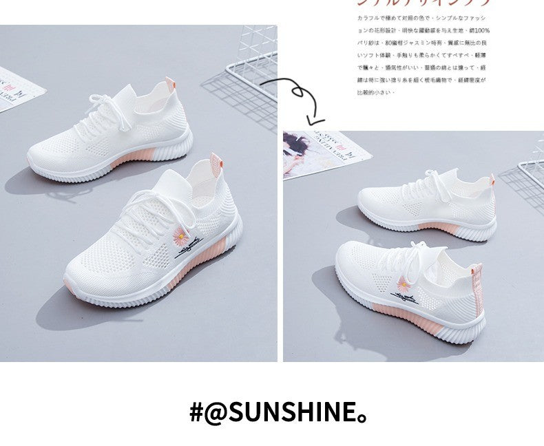 Mesh Shoes Women's Shoes 2023 New Autumn Breathable sneaker Women's Mesh Casual White Shoes Casual Slip-on