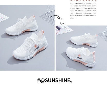 Mesh Shoes Women's Shoes 2023 New Autumn Breathable sneaker Women's Mesh Casual White Shoes Casual Slip-on
