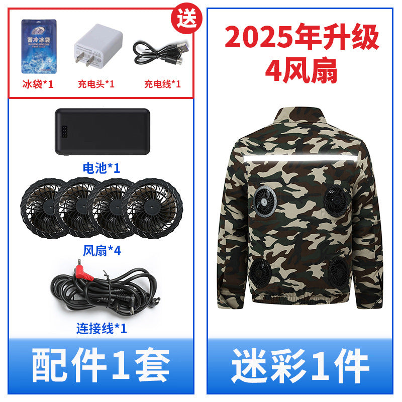 Heatstroke Prevention and Cooling Air Conditioning Clothes Men's Work Clothes Refrigeration with Fan Charging Site Labor Protection Clothes Welder Jacket