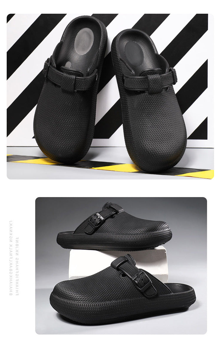 2025 Men's Closed-Toe Sandals Large Size Outdoor Non-Slip Thick-Soled Clogs Women's Half-Slip Couple's Same Style