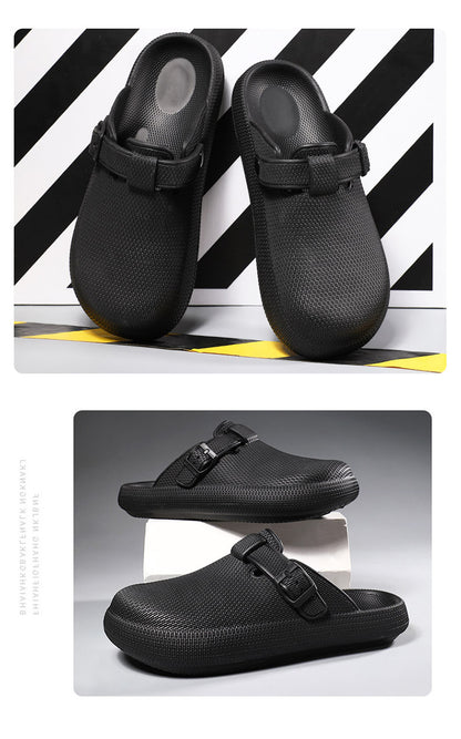 2025 Men's Closed-Toe Sandals Large Size Outdoor Non-Slip Thick-Soled Clogs Women's Half-Slip Couple's Same Style