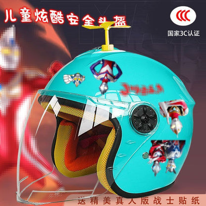 Autumn and winter children's electric car helmet warm anti-fog four seasons full helmet motorcycle cartoon 3C certification male safety helmet