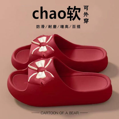 Thick-Soled Slippers for Women 2025 Summer New Style Indoor Home Bathing Non-Slip Household Slippers for Outer Wear with a Sense of Stepping on Shit
