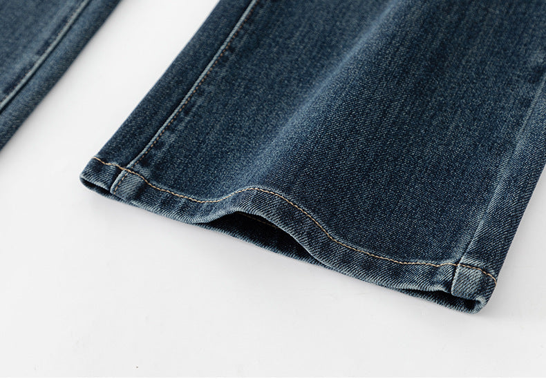 Miaoyu Nine-Point Flared Pants for Women, High-Waisted, Slimming, Nine-Point Jeans, Spring 2026, Four-Way Stretch Bell-Bottom Pants