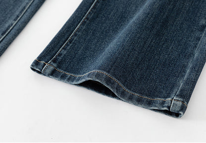 Miaoyu Nine-Point Flared Pants for Women, High-Waisted, Slimming, Nine-Point Jeans, Spring 2026, Four-Way Stretch Bell-Bottom Pants