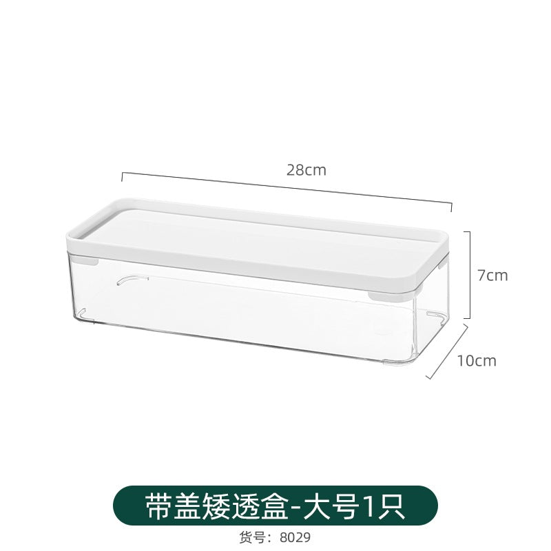 Multi-size Transparent Refrigerator Storage Box Snacks and Sundries Storage Box Cosmetic Finishing Multifunctional Transparent Superposable