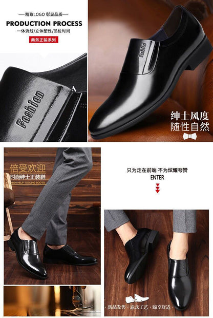 [100 full cowhide] leather shoes men's business formal men's leather shoes casual slip-proof soft bottom men's shoes for work