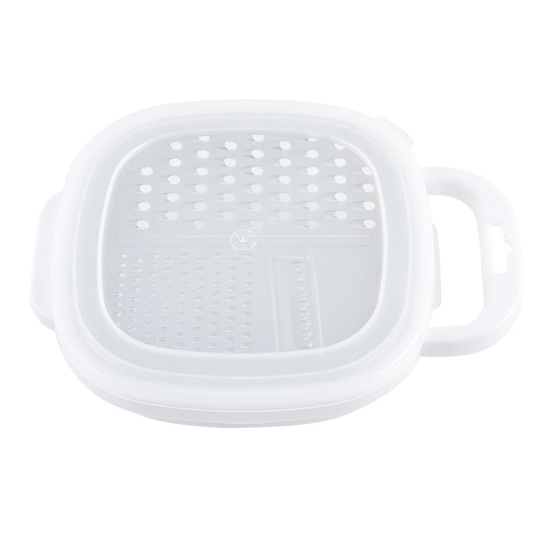 Multi-functional three-in-one stainless steel round planer with lid and bottom box melon Planer melon fruit vegetable grater radish shredder