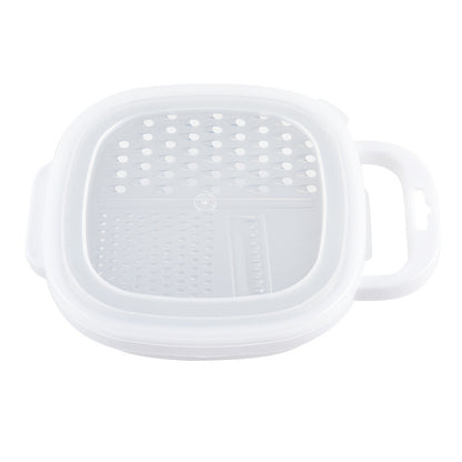 Multi-functional three-in-one stainless steel round planer with lid and bottom box melon Planer melon fruit vegetable grater radish shredder