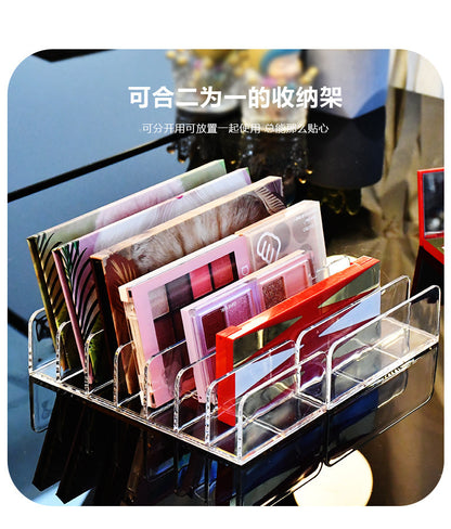Cross-border Eye Shadow Plate Storage Rack Transparent Powder Cake Box Desktop Drawer Split-compartment Cosmetic Cosmetic Storage Rack Customization