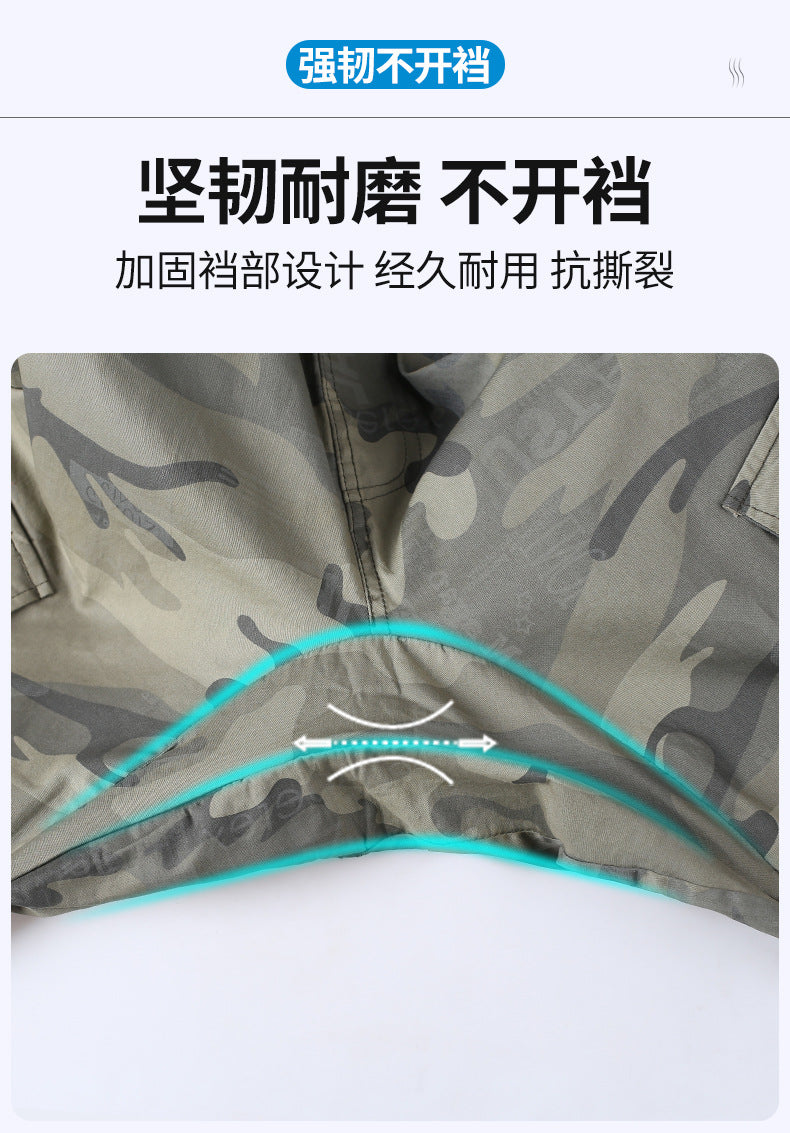 Summer Pure Cotton Thin Work Clothes Set for Men and Women Stretch Camouflage Clothing for Welders Wear-resistant Work-protection Clothing Casual Suit