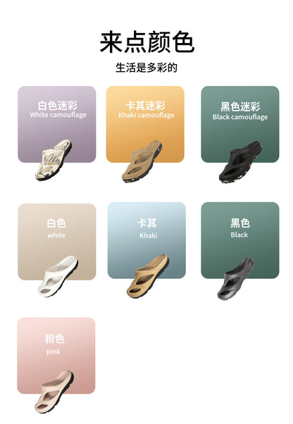 Cross-Border Outdoor Thick-Soled Sandals, Hollow Eva Shaped Water Sandals, Non-Slip Clogs, Men's and Women's Beach Sandals, Slippers