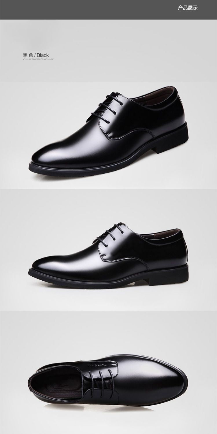 [100% cowhide] 2023 new autumn genuine leather shoes men's non-slip breathable business work shoes dad shoes