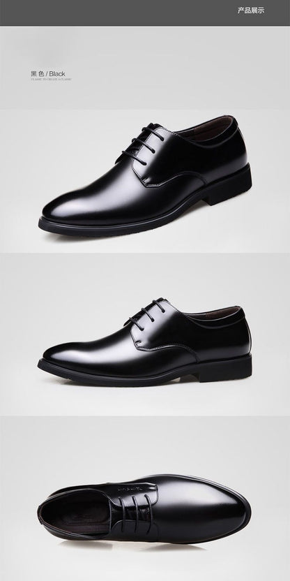 [100% cowhide] 2023 new autumn genuine leather shoes men's non-slip breathable business work shoes dad shoes
