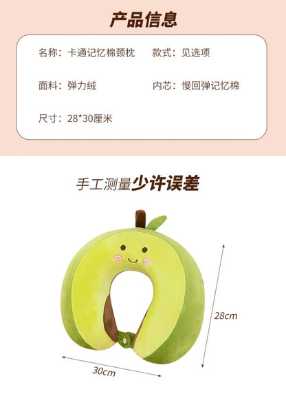 Neck Pillow Travel Memory Foam U-shaped Pillow Cartoon Gift Sponge Sleeping Neck Pillow Embroidery Slow Rebound Nap Pillow