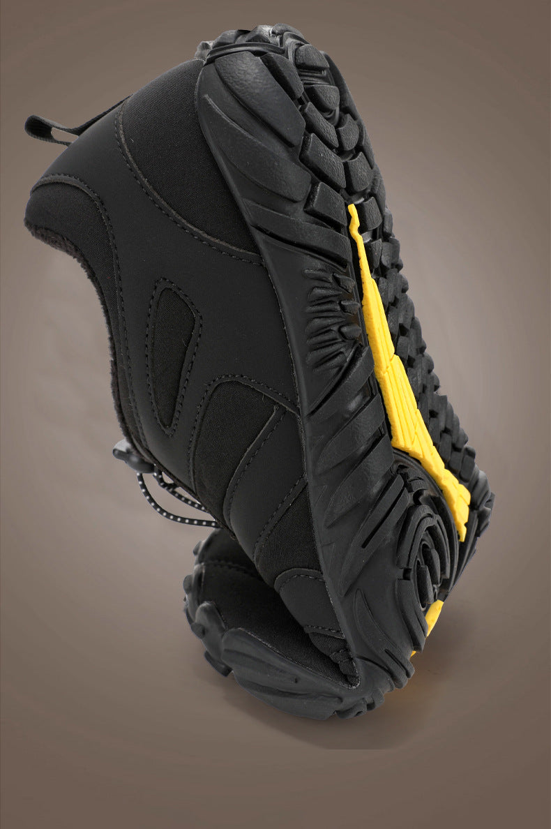 Outdoor Snow Boots, Home Cross-Border Winter New Style, Non-Slip Short Style, Fleece-Lined Warm Cotton Shoes, Thick-Soled Barefoot Five-Toe Shoes