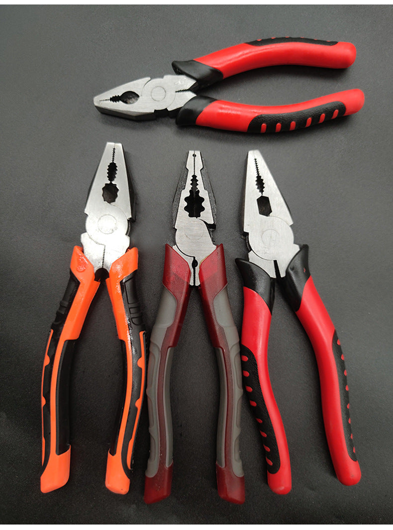 Pliers European Chrome Vanadium Steel Wire Pliers Source Factory Pvc Plastic Handle Tiger Pattern Vise 8inch Large Quantity Discount Pliers