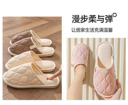 Spring and Autumn Cotton Slippers for Women, All Seasons, Winter, Indoor Home Use, Cotton and Linen Non-Slip Home Couple Wholesale Hemp Slippers for Men