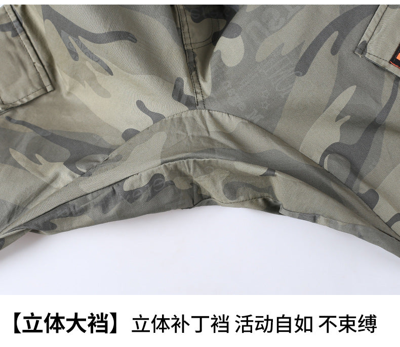 Summer Pure Cotton Thin Work Clothes Set for Men and Women Stretch Camouflage Clothing for Welders Wear-resistant Work-protection Clothing Casual Suit