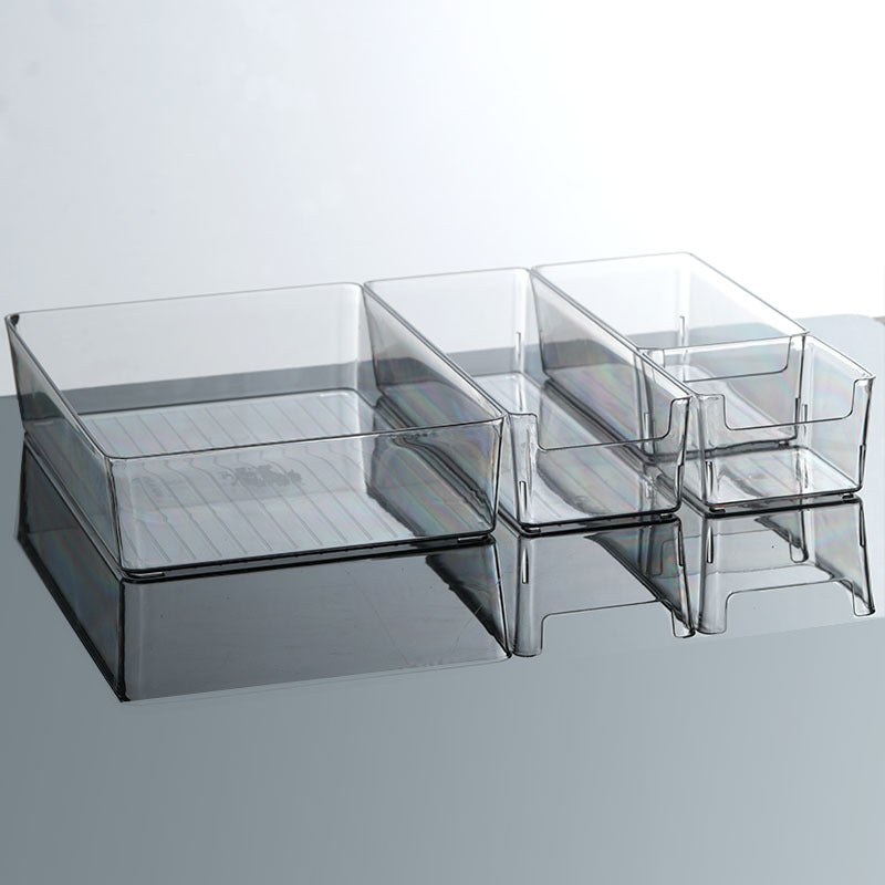 Desktop Storage Box Drawer Built-in Partition Transparent Acrylic Narrow Long Rectangular Cosmetic Workstation Kitchen