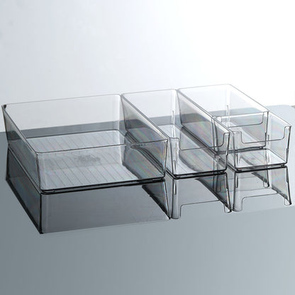 Desktop Storage Box Drawer Built-in Partition Transparent Acrylic Narrow Long Rectangular Cosmetic Workstation Kitchen