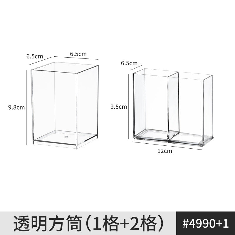 [Multiple Specifications] Transparent Square Storage Tube Detachable Cosmetics Organizer Box Cosmetics Storage Rack Mi Mu