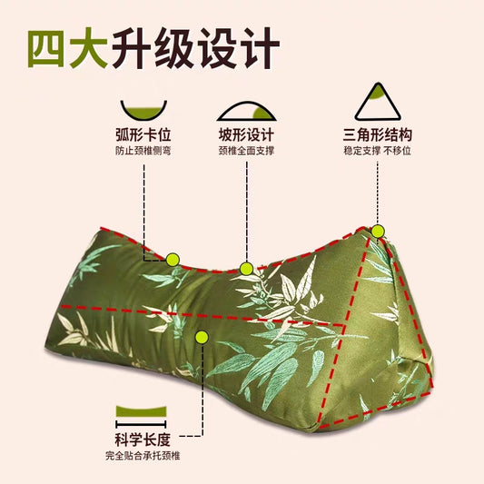 Mugwort Cervical Spine Pillow Bamboo Leaf Pure Cotton Triangular Cervical Spine Pillow Teacher's Day Pillow Gift Box Multifunctional Mugwort Pillow
