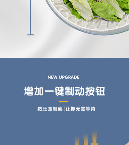 Household Multifunctional Pressing Vegetable Dehydrator Large Capacity Rotating Drain Basket Fitness Meal Fruit Salad Dryer