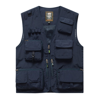 Four Seasons Photography Tooling Multi-Pocket Quick-Dry Vest Safety Waistcoat Logo Printing Men's and Women's Wear
