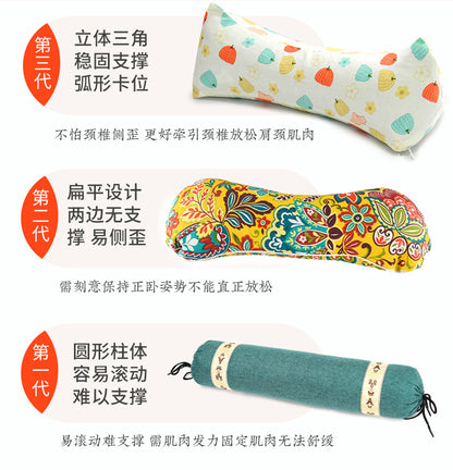 Cervical Spine Pillow Buckwheat Skin Pillow Sleeping Triangle Massage Pillow to Aid Sleep Hard Single Physiotherapy Neck Protection Buckwheat Triangle Pillow