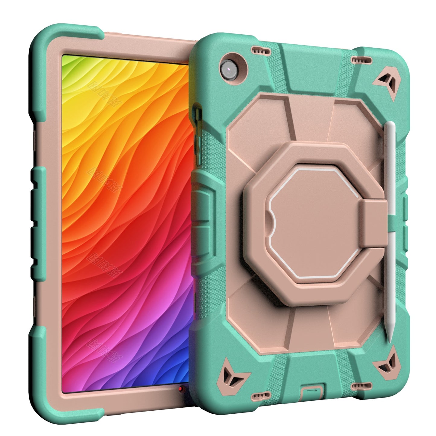 Suitable for Samsung Tab A9+ Tablet Protective Cover Satchel A9Plus Silicone Rotating Stand Kidsren's Anti-Fall Shell