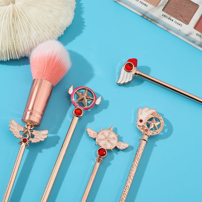Magic Card Girl Sakura Stereoscopic Metal Makeup Brush Sparkling Eyeshadow Brush Variety Sakura Makeup Tool Set