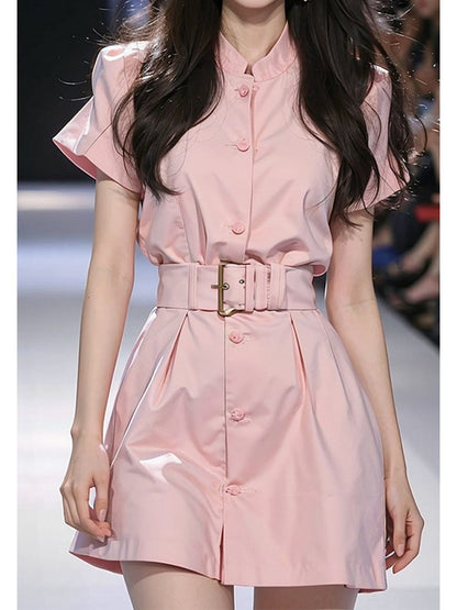 High-end exquisite this year's popular beautiful high cold royal sister wind pink dress women's 2024 new summer
