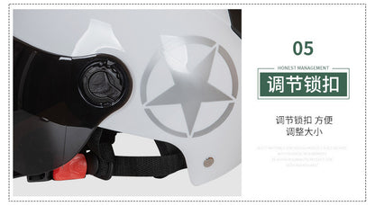 Harley Helmets Printing Advertising Helmets Four Seasons Sunscreen Helmets Thickened Men's and Women's Half Helmets Motorcycle Electric Vehicle Helmets