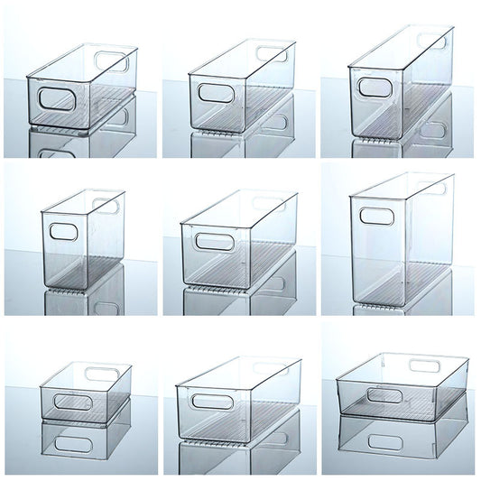 Desktop Storage Box Drawer Built-in Partition Transparent Acrylic Narrow Long Rectangular Cosmetic Workstation Kitchen