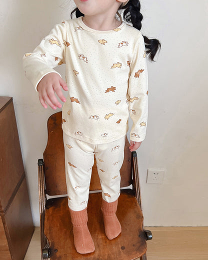 Children's Pajamas, Baby Autumn Clothes and Long Trousers, Kidsren's Home Clothes, Category a Pure Cotton Pajamas for Boys and Girls, Boys' Home Clothes