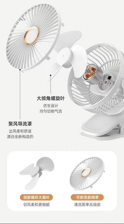 Cross-border Applicable Gift USB Charging Clip Fan Home Dormitory Office Desk Desktop Bedroom Long Endurance