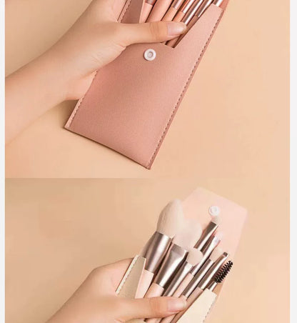 Morandi 8-Piece Beginner Makeup Brush Set Beauty Tools Portable Brushes for Beginners Eyeshadow Brush Loose Powder Setting Brush