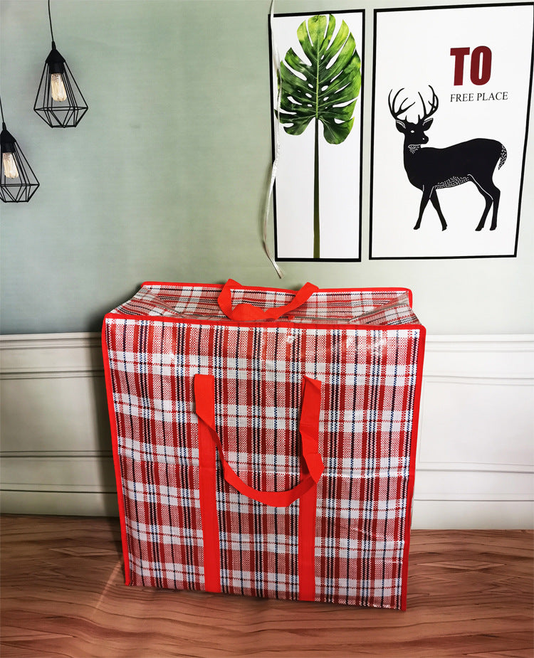 Woven Bag Quilt Storage Bag Clothing Organizer Bag Packing Bag Moving Bag Travel Storage Large Capacity Portable