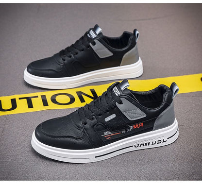 Men's Shoes Korean Style Trendy All-match Trendy Shoes Sports Winter 2023 New White Shoes Skate Shoes Waterproof Casual Leather Shoes