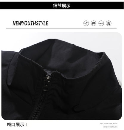 Russian Foreign Trade Trendy Brand Reflective Patchwork Stand-Up Collar Jacket Spring and Autumn Loose Sports Casual Jacket for Men