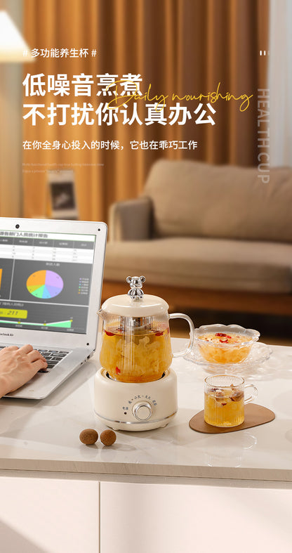 Health pot household multi-functional full glass tea cooker kettle small office flower teapot insulation electric Cup