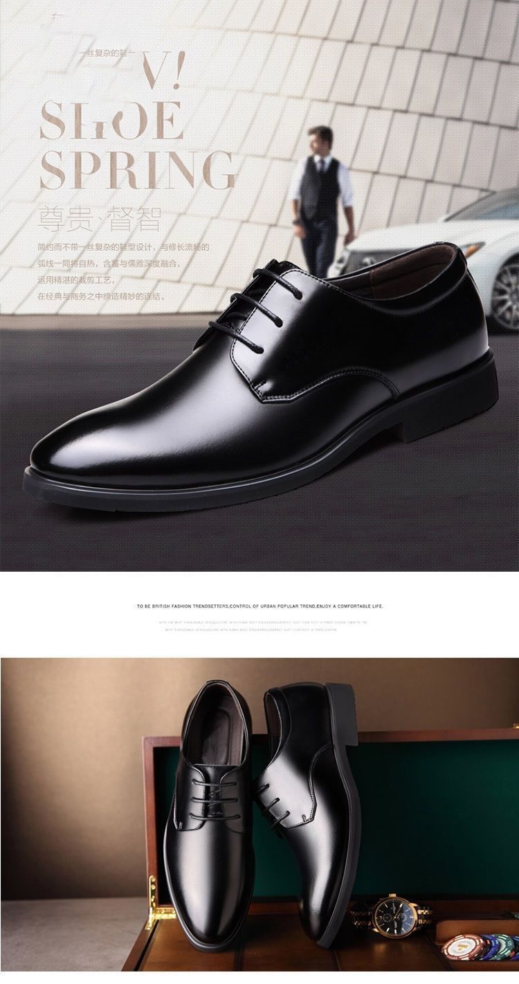 [100% cowhide] 2023 new autumn genuine leather shoes men's non-slip breathable business work shoes dad shoes