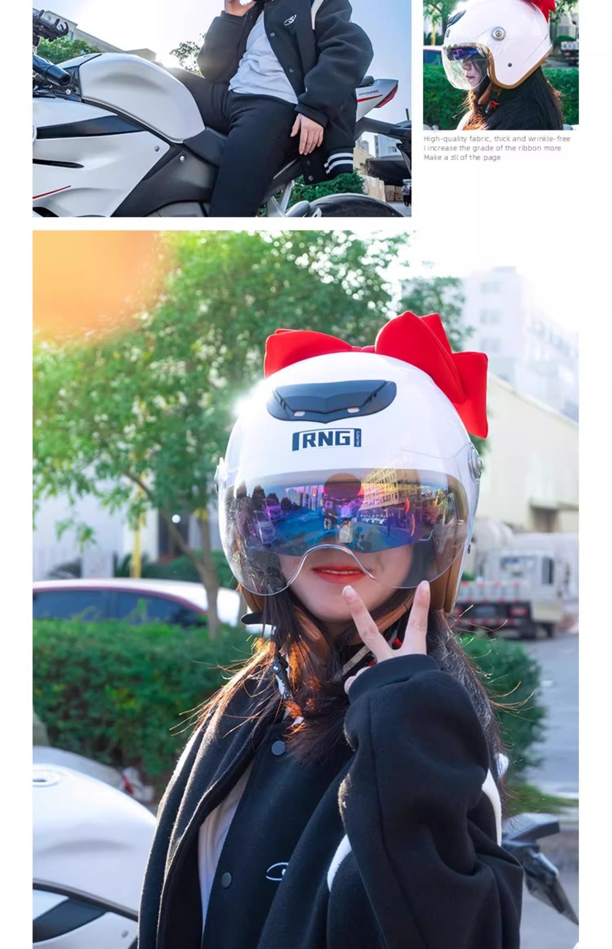 Motorcycle helmet decorations bow electric car battery car full helmet decorative accessories net red accessories women wholesale