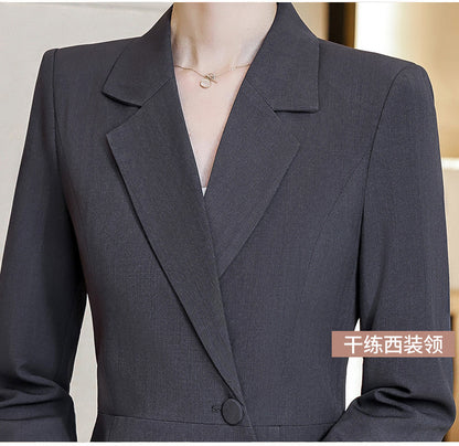 High-end gray professional dress autumn temperament jewelry store work clothes hotel front desk work clothes reception formal wear