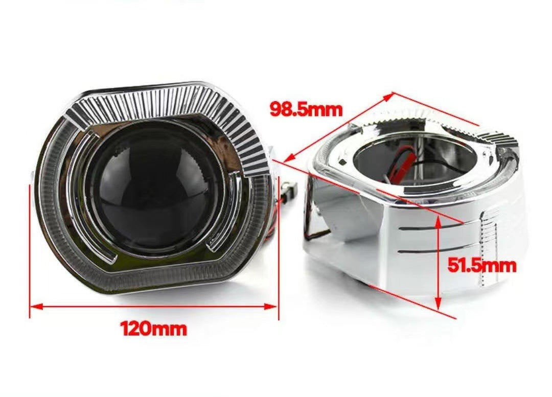 3.0 inch 2.5 inch lens decorative cover square angel eye integrated cover sports LED aperture hood