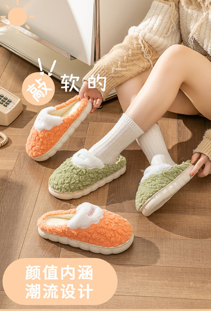 Cotton Slippers for Women, Cute Cartoon Indoor Non-Slip Warm Cotton Shoes for Students and Couples, Korean Style Slippers for Men, Winter Style