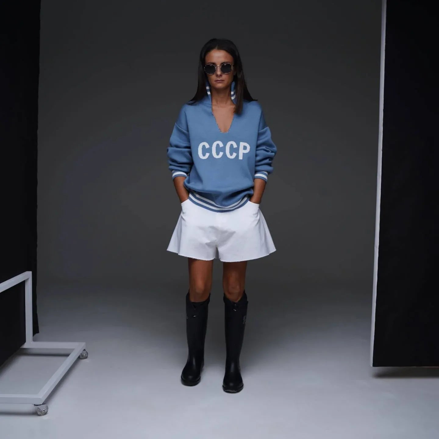 JHJN Autumn V-Neck Sweater Women Patchwork Letter Streety Tops Loose Casual Pullovers Long-Sleeved Knitted Shirts Women Sweater